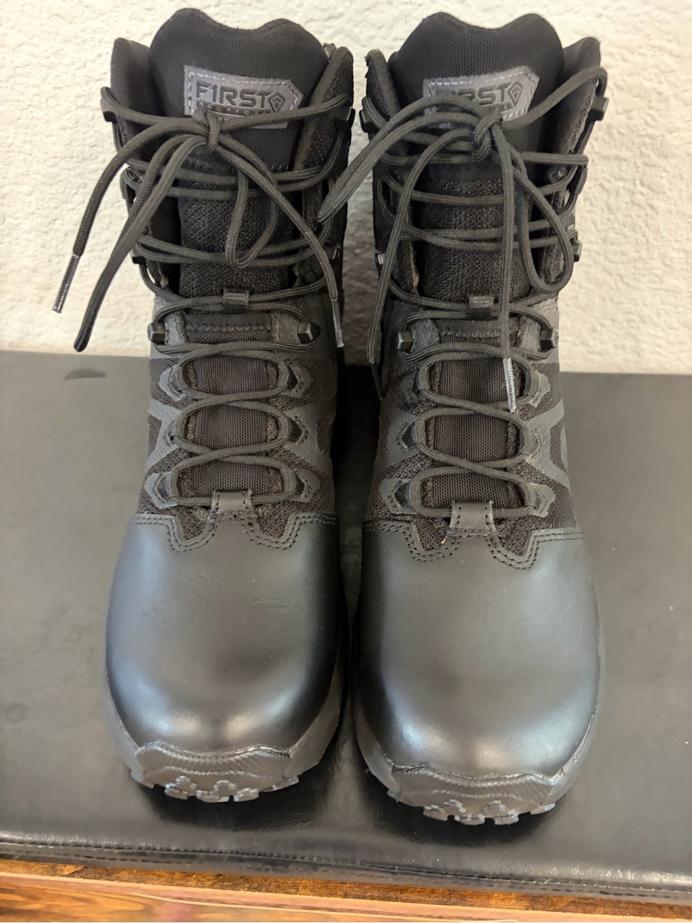 First tactical Men's Black Lace-Up Duty Boots
